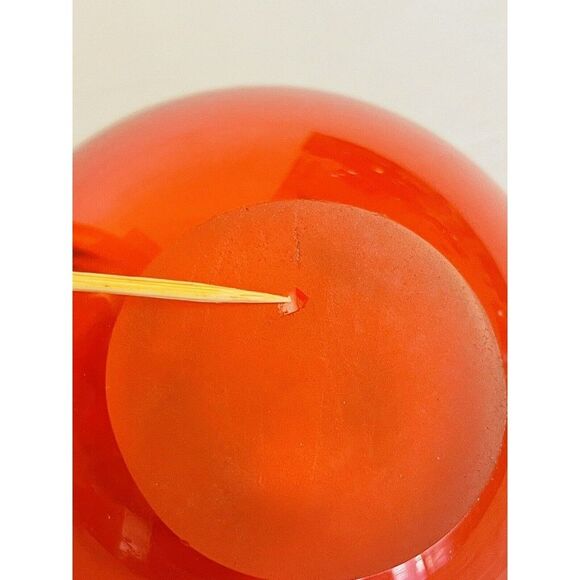 Art Glass Exquisite Red Apple Paperweight Clear Stem Hand Crafted - Picture 7 of 7